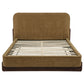 Baldacci Upholstered Eastern King Platform Bed Curry and Walnut