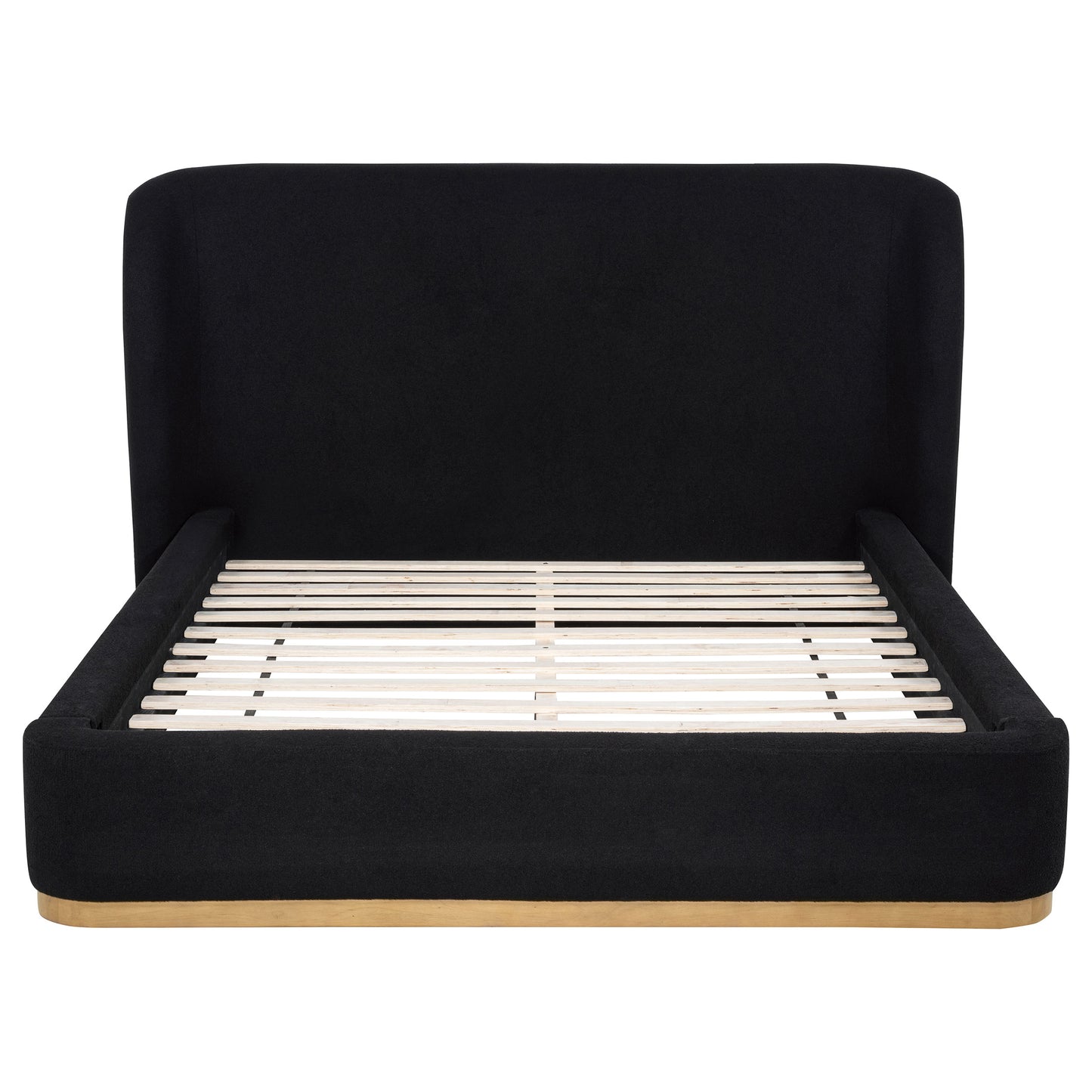 Blaire Upholstered Eastern King Wingback Platform Bed Black