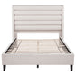 Leslie Upholstered Tufted Queen Wingback Platform Bed Beige