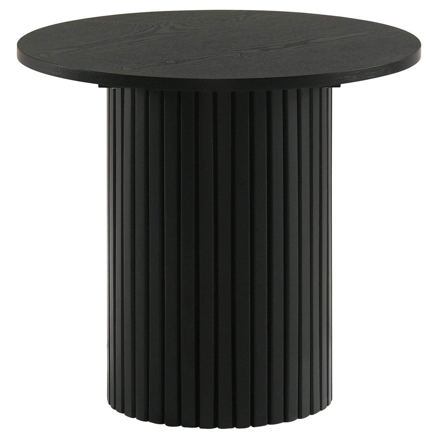 Hamlyn Round Fluted Occasional Side End Table Black