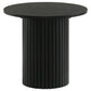 Hamlyn Round Fluted Occasional Side End Table Black