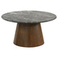 Franklin 36-inch Round Pedestal Coffee Table Grey and Dark Brown
