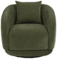 Arnaud Chenille Upholstered Swivel Accent Chair Green