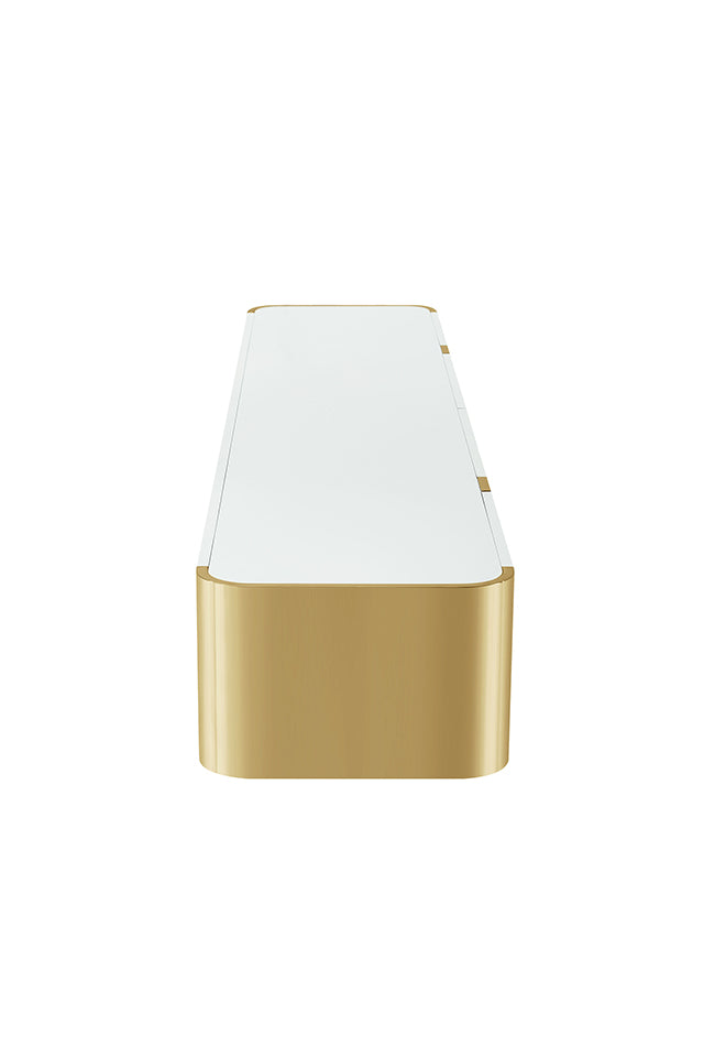 Larvik - TV Stand White w/ Gold Frame