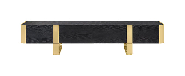 Leknes - TV Stand Black w/ Gold Frame