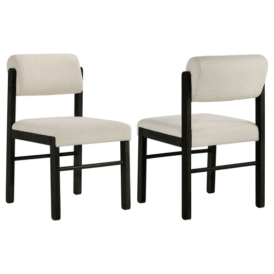 Kehoe Upholstered Dining Side Chair Cream and Black (Set of 2)