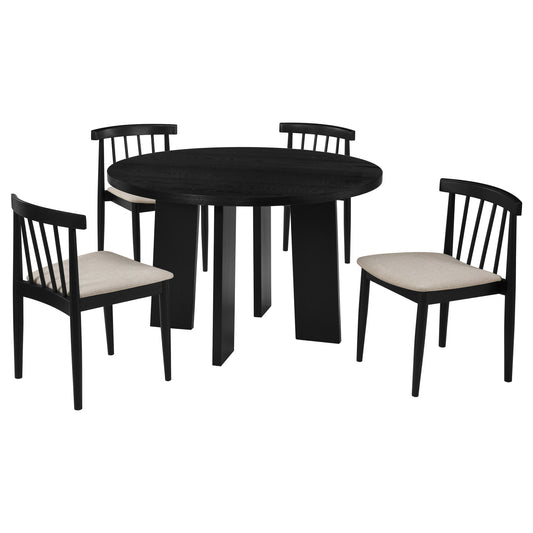 Strouse 5-piece Dining Set Wheat and Black