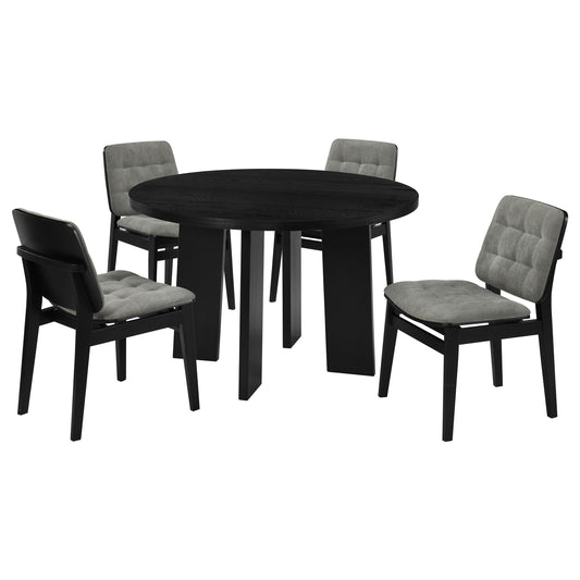 Strouse 5-piece Dining Set Grey and Black