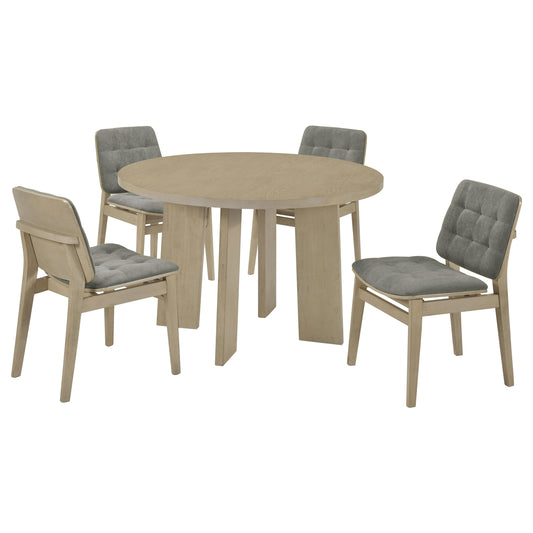 Strouse 5-piece Dining Set Grey and Natural Oak