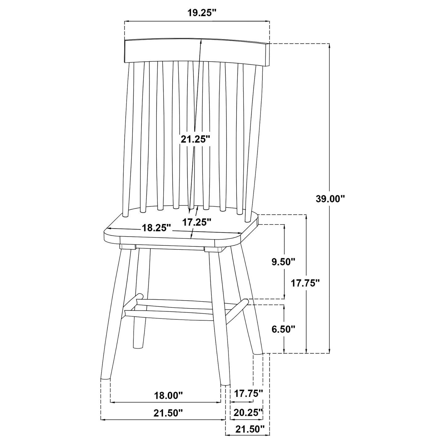 Decker 7-piece 82-inch Rectangular Dining Set Black