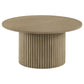Hamlyn 2-piece Round Fluted Coffee and End Table Set Natural Oak