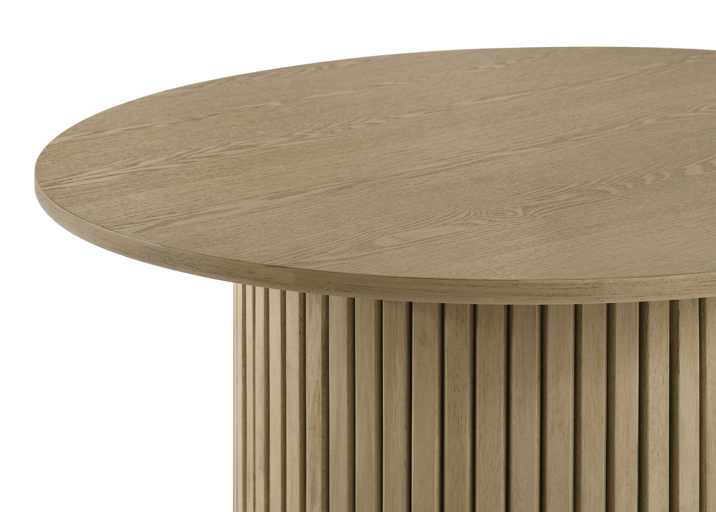 Hamlyn 2-piece Round Fluted Coffee and End Table Set Natural Oak