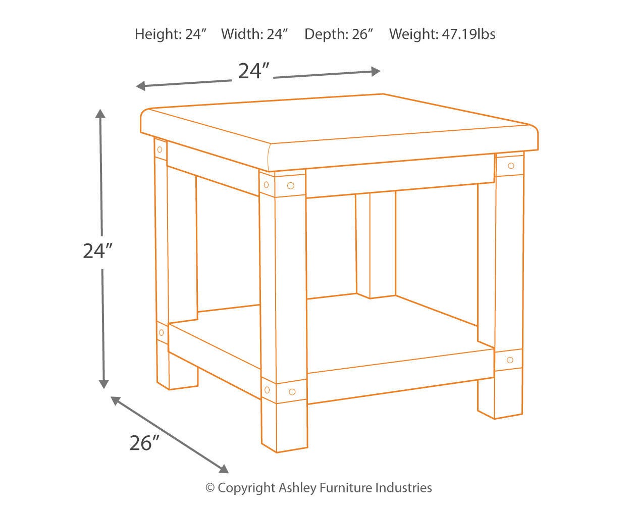 Carynhurst Rectangular End Table