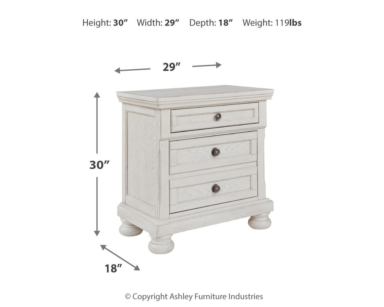 Robbinsdale Two Drawer Night Stand