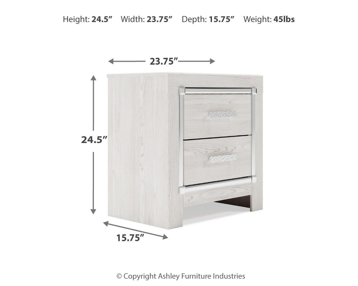 Altyra Two Drawer Night Stand