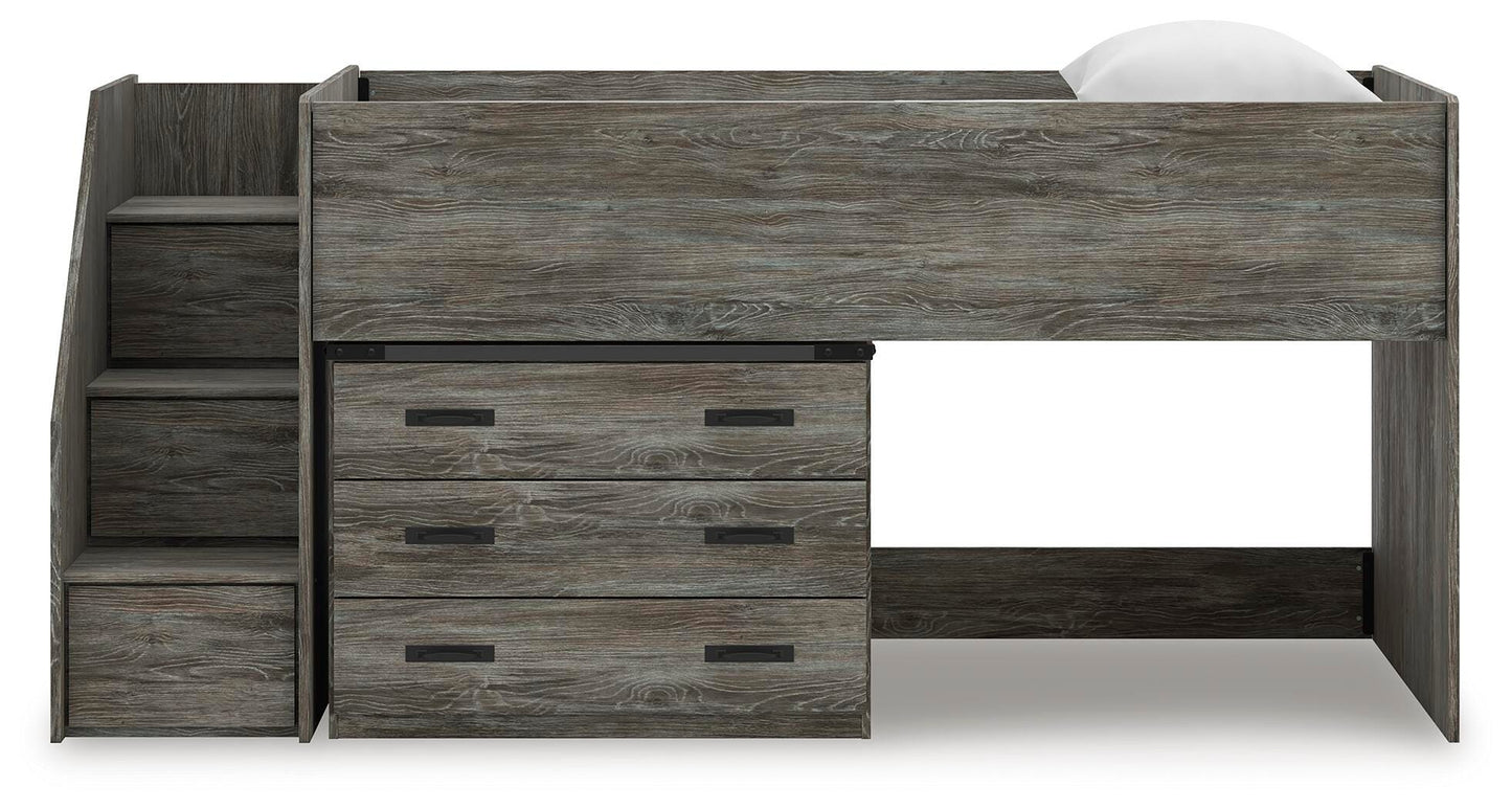 Frandern Twin Loft Bed with Drawer Storage