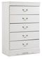 Anarasia Full Sleigh Bed, Dresser, Mirror, Chest and Nightstand