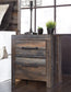 Drystan Queen Bookcase Bed, Dresser, Mirror, Chest and Nightstand