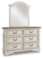 Realyn Full Panel Bed with Mirrored Dresser