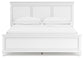 Fortman California King Panel Bed with Mirrored Dresser and Nightstand