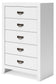 Binterglen California King Panel Bed, Dresser, Mirror, Chest and Nightstand