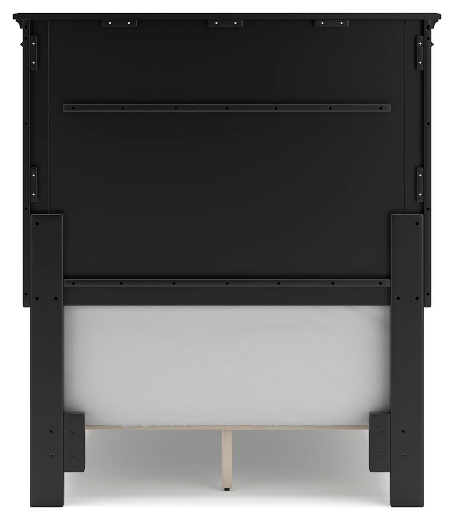 Lanolee Twin Panel Bed with Mirrored Dresser, Chest and Nightstand