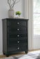 Lanolee Twin Panel Bed with Mirrored Dresser, Chest and Nightstand