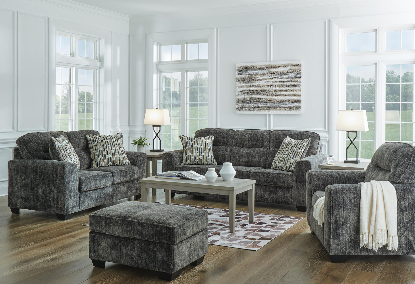 Lonoke Sofa, Loveseat, Chair and Ottoman
