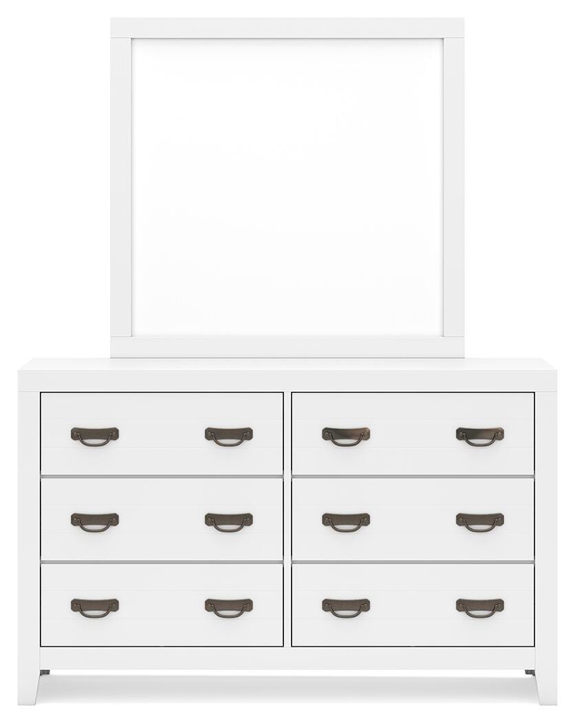 Binterglen Queen Panel Bed with Mirrored Dresser