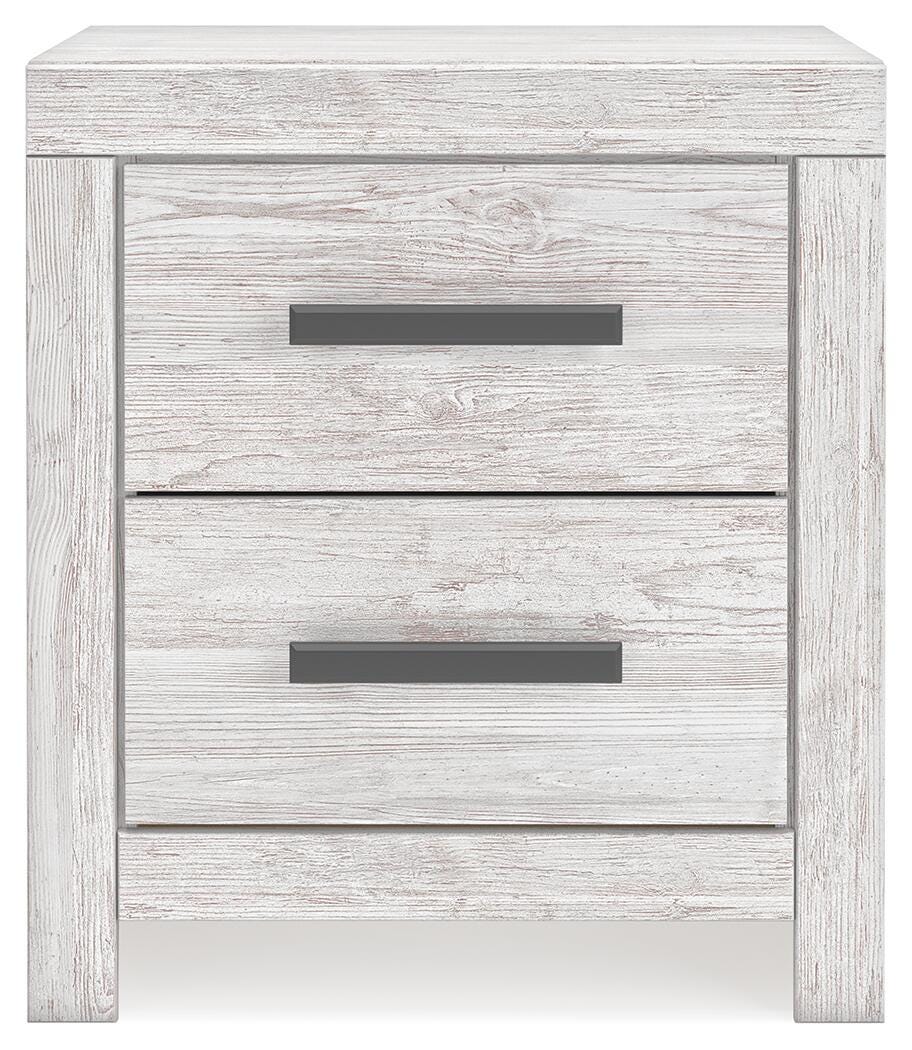 Cayboni Full Panel Bed with Mirrored Dresser and Nightstand