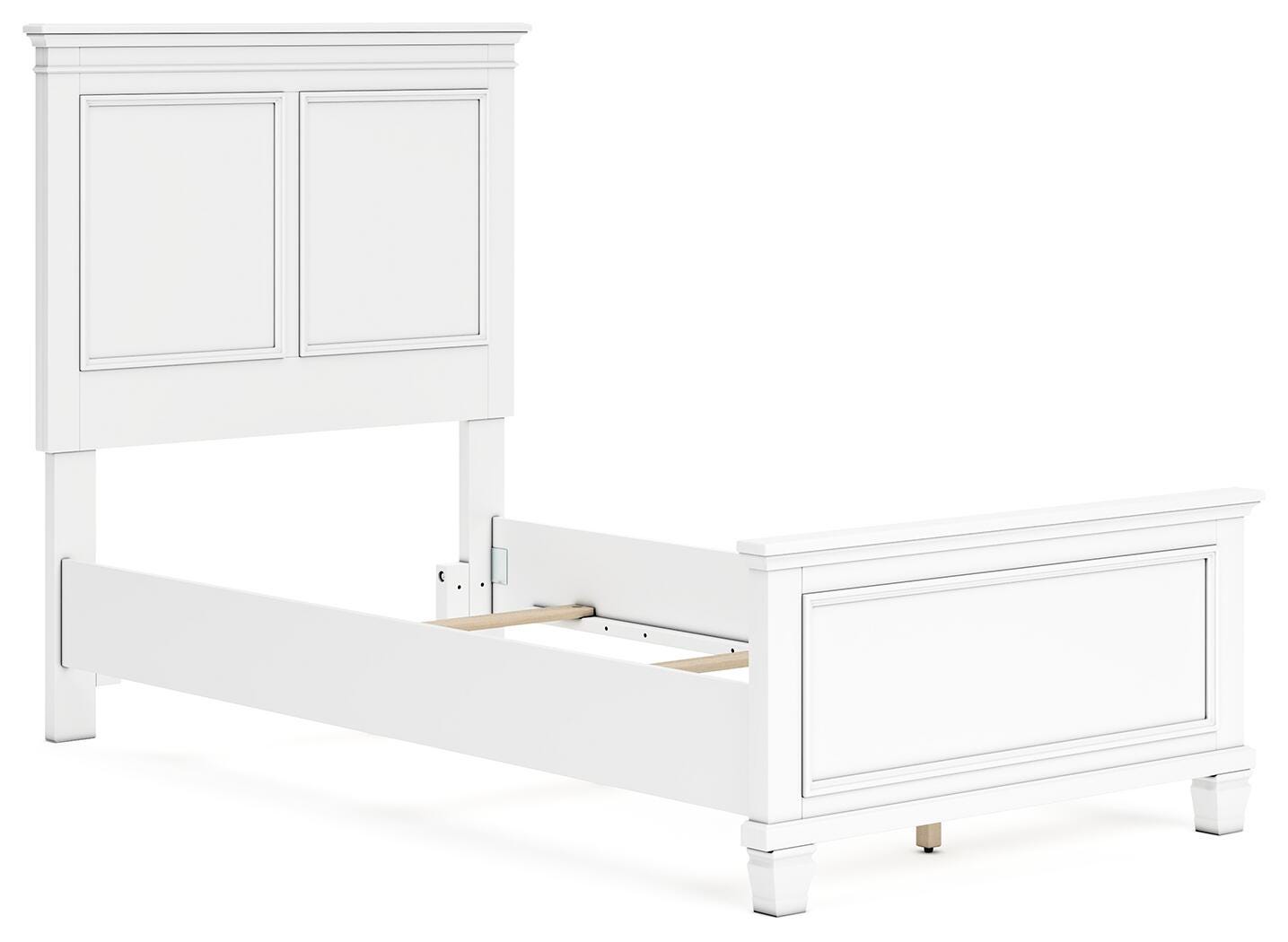 Fortman Twin Panel Bed with Mirrored Dresser
