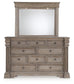 Blairhurst California King Panel Bed with Mirrored Dresser