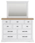 Ashbryn California King Panel Storage Bed, Dresser and Mirror