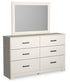 Stelsie King Panel Bed with Mirrored Dresser