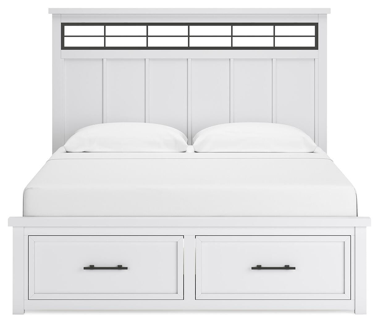 Ashbryn King Panel Storage Bed, Dresser, Mirror and Nightstand