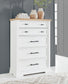 Ashbryn King Panel Storage Bed, Dresser, Mirror, Chest and Nightstand