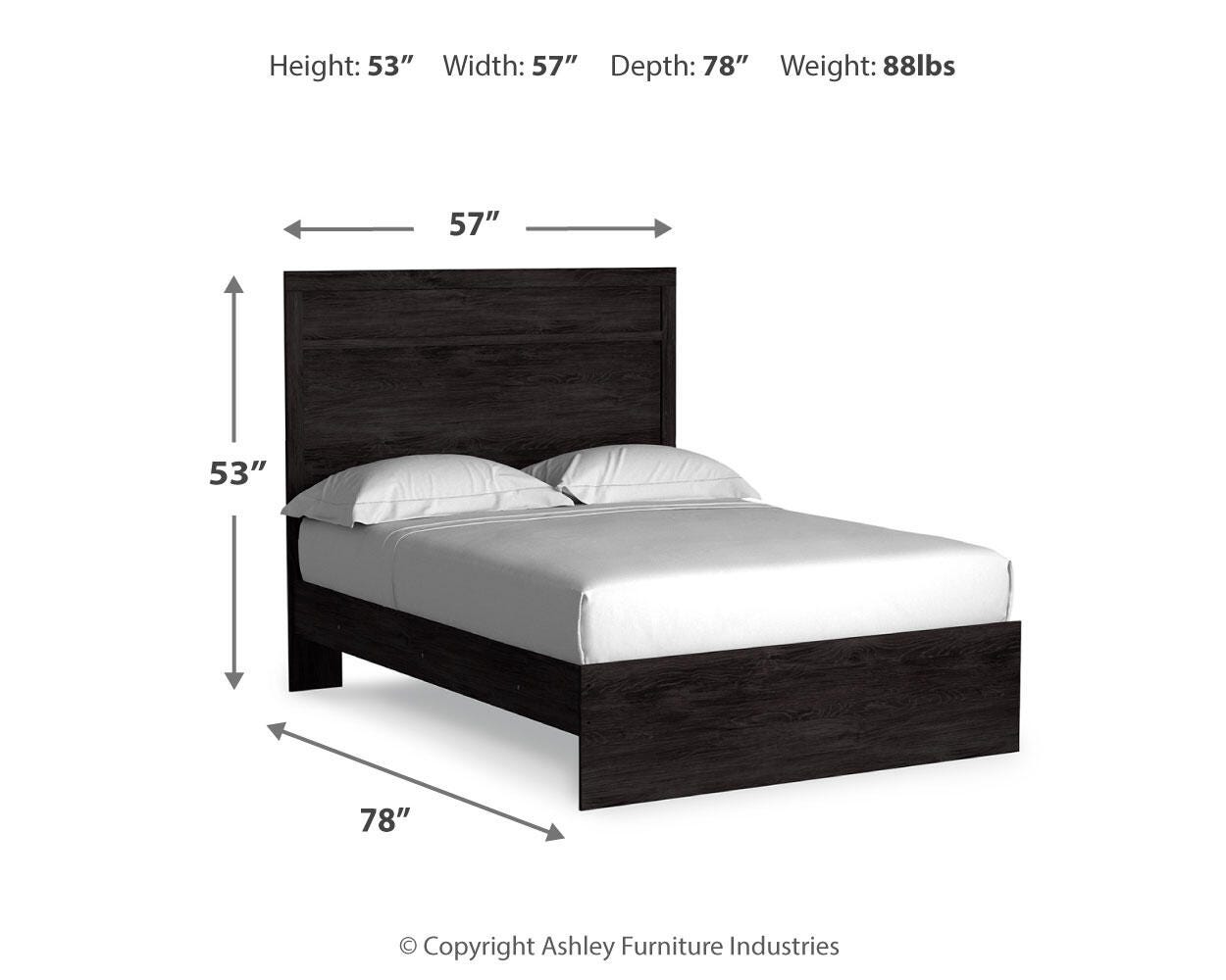 Belachime Full Panel Bed with Mirrored Dresser
