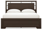 Covetown California King Panel Bed with Mirrored Dresser and Nightstand