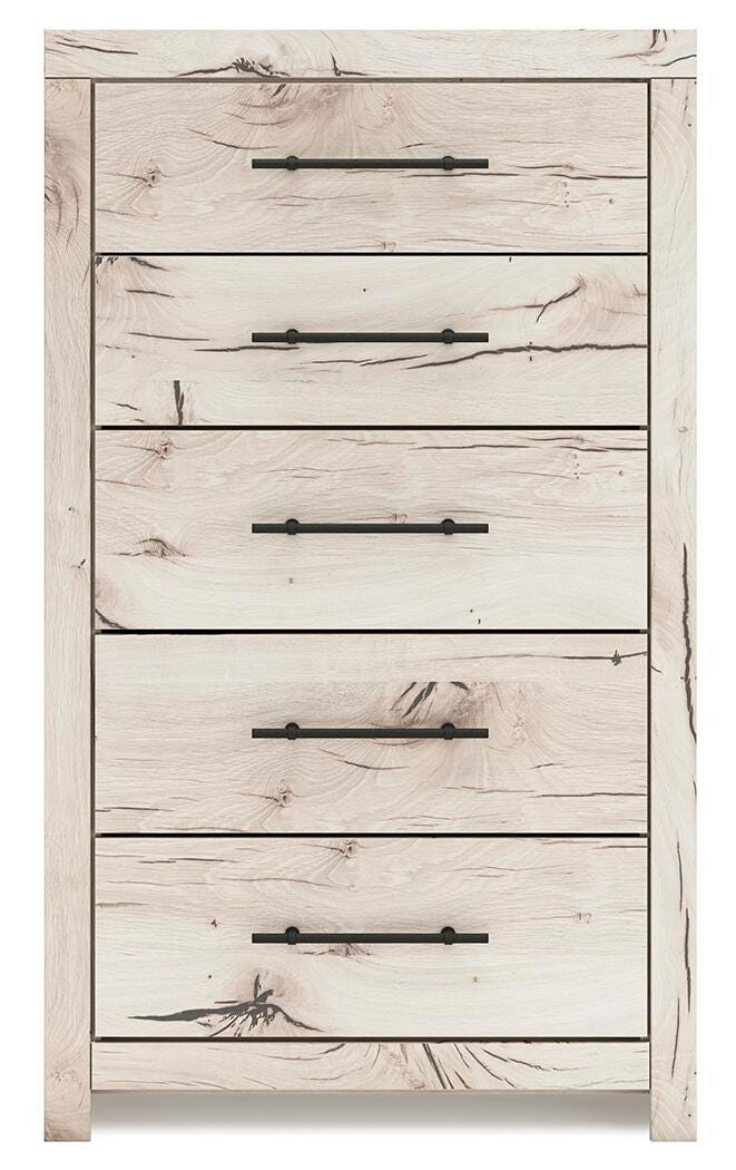 Lawroy Twin Panel Bed with Storage, Dresser, Mirror, Chest and Nightstand