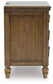 Sturlayne King Upholstered Panel Bed, Dresser, Mirror, Chest and Nightstand