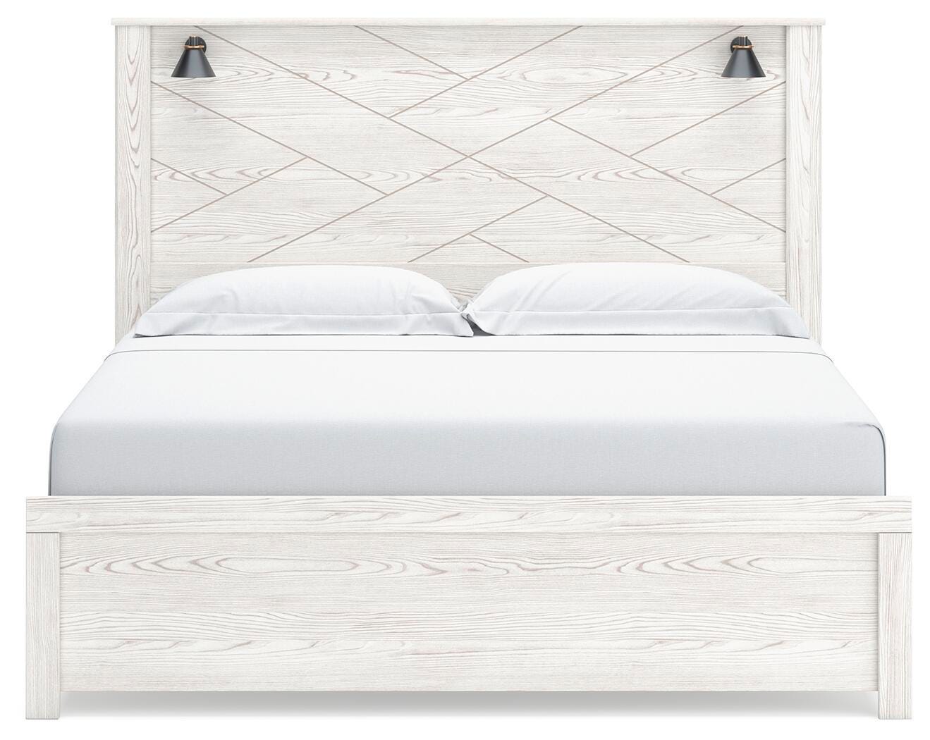 Gerridan King Panel Bed with Mirrored Dresser, Chest and Nightstand