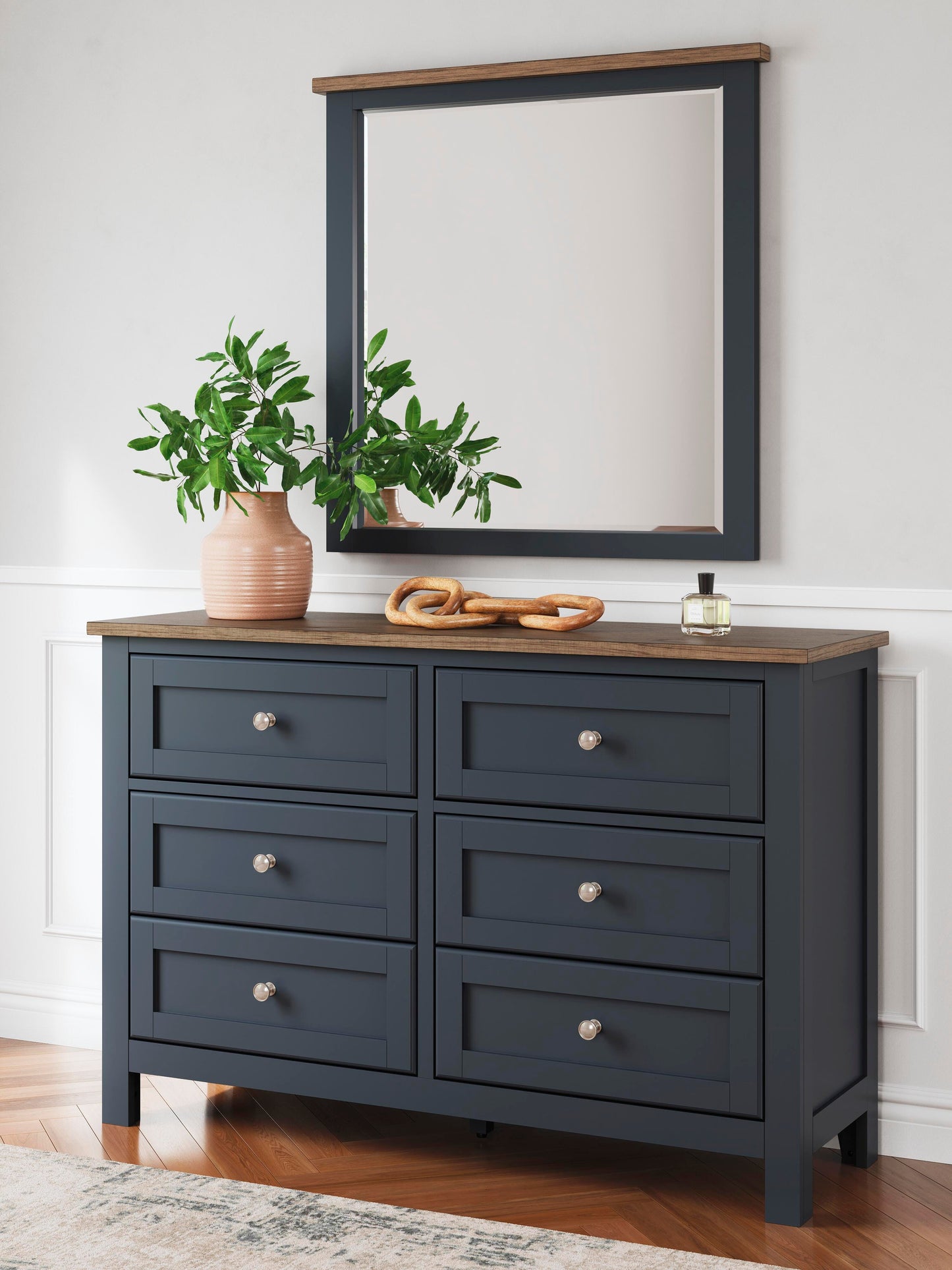 Landocken Full Panel Headboard, Dresser and Mirror