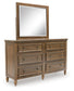 Sturlayne California King Upholstered Panel Bed, Dresser, Mirror, Chest and Nightstand