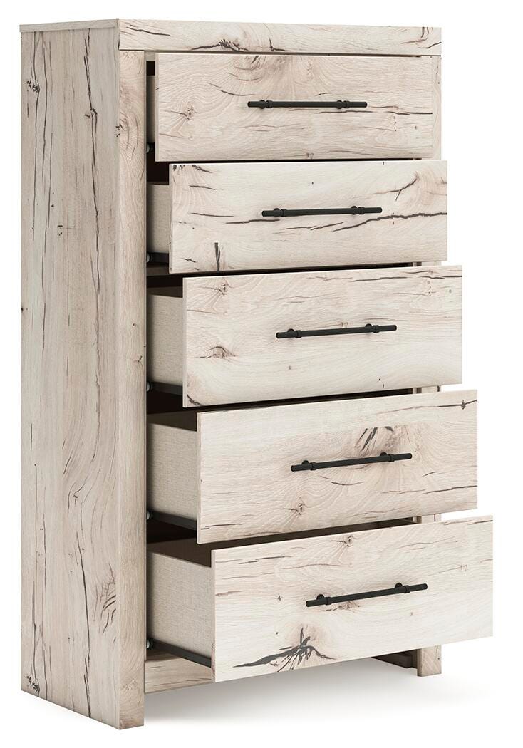 Lawroy Queen Panel Bed, Dresser, Mirror, Chest and Nightstand