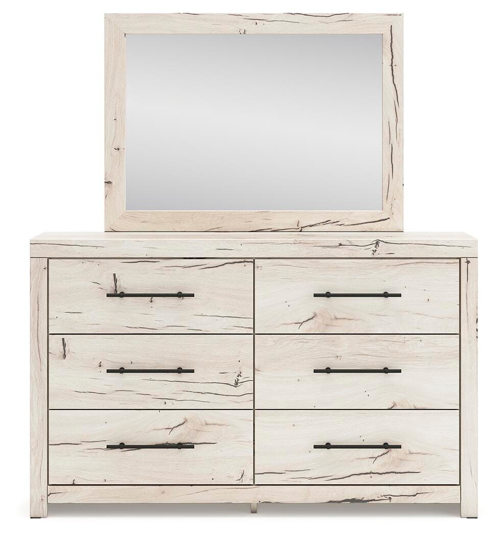 Lawroy King Panel Bed with Storage, Dresser, Mirror, Chest and Nightstand