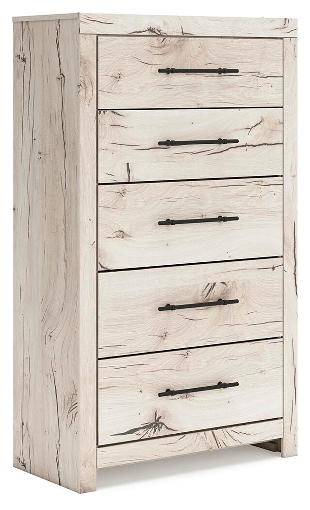 Lawroy King Panel Storage Bed, Dresser, Mirror, Chest and Nightstand