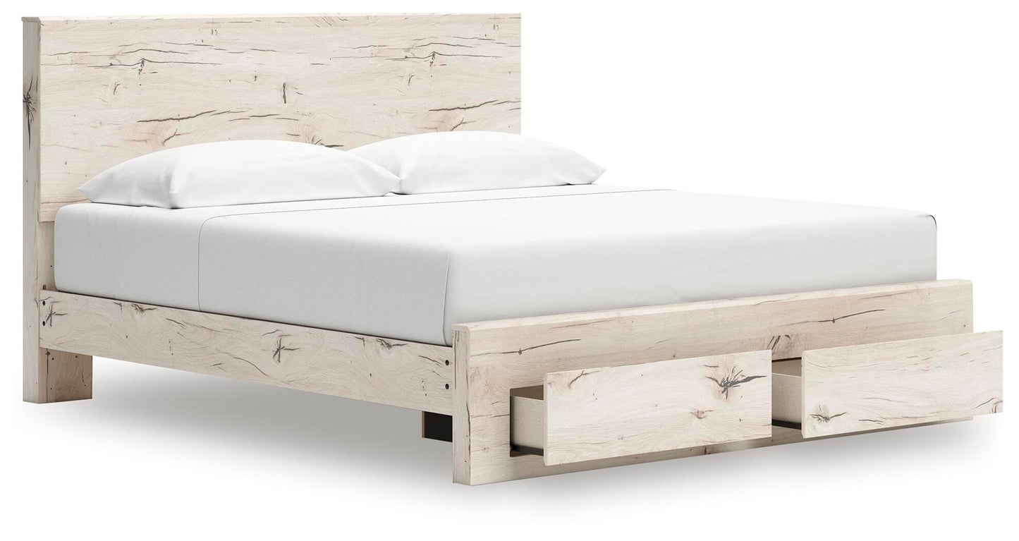 Lawroy King Panel Storage Bed, Dresser, Mirror, Chest and Nightstand