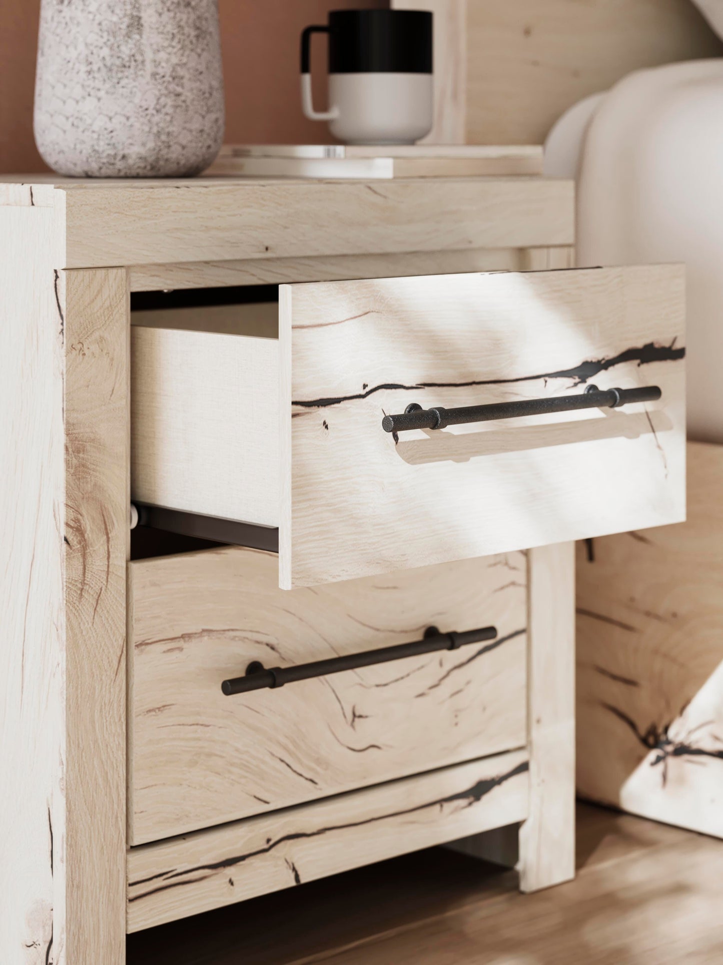Lawroy Full Panel Storage Bed, Dresser, Mirror, Chest and Nightstand