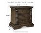 Maylee Queen Canopy Bed, Dresser, Mirror and Nightstand