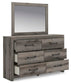 Graystorm Twin Panel Bed with Storage, Dresser, Mirror and Nightstand